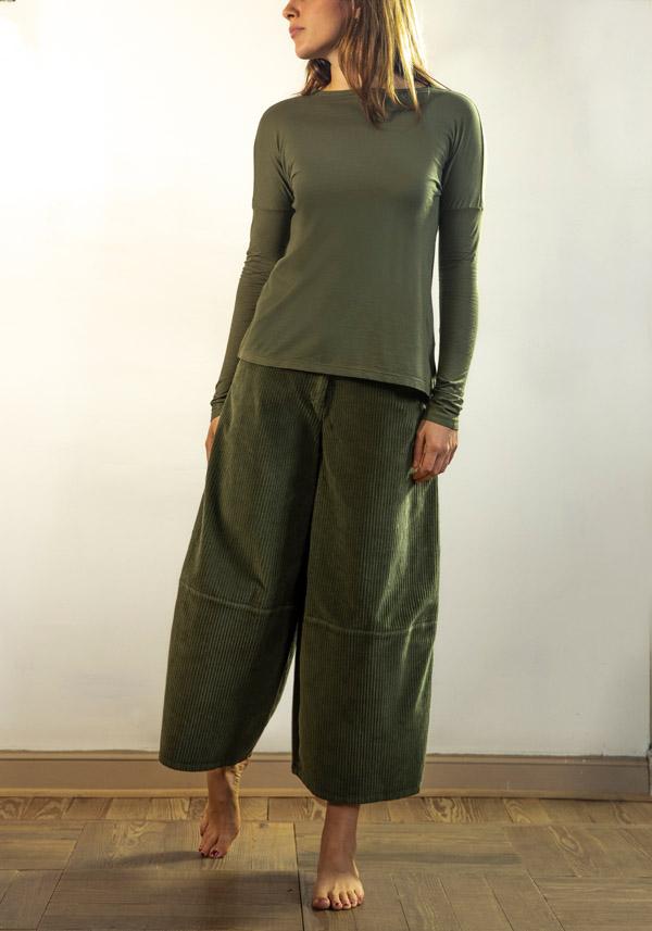 Rose & Lini BARBARA TANI “PANTS 465 V03” CORDUROY MILITARY