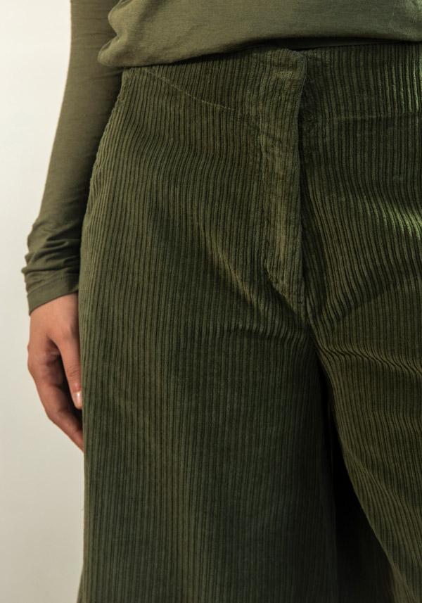 Rose & Lini BARBARA TANI “PANTS 465 V03” CORDUROY MILITARY Vendita Economica