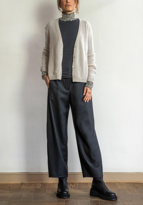 Rose & Lini ANTIPAST “SINGLET MT117C” CHARCOAL & IVORY TOP Saldi Di Fabbrica