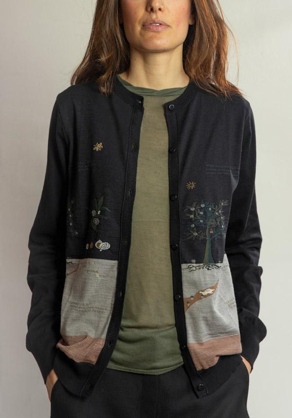 Rose & Lini ANTIPAST COTTON & CASHMERE “CARDIGAN NF104-790” BLACK I Più Venduti