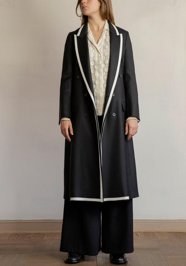 Rose & Lini IBRIGU UNIQUE SILK COAT “920” BLACK Italy