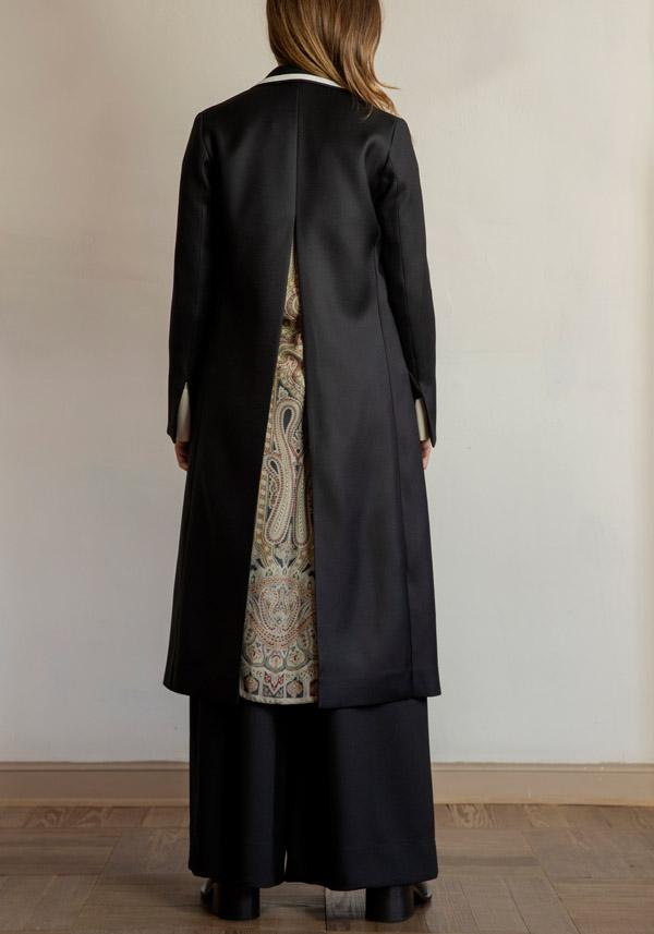 Rose & Lini IBRIGU UNIQUE SILK COAT “920” BLACK Italy