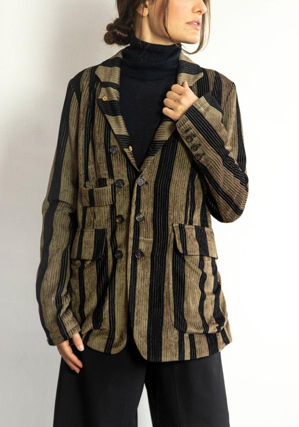 Rose & Lini ALEKSANDR MANAMIS STRIPED “JACKET 1692” BLACK & BROWN 2025