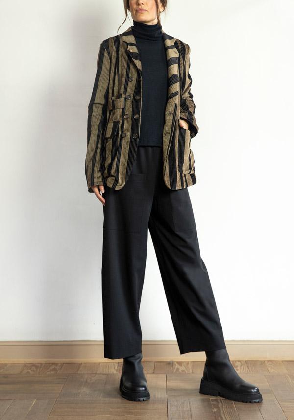Rose & Lini ALEKSANDR MANAMIS STRIPED “JACKET 1692” BLACK & BROWN 2025