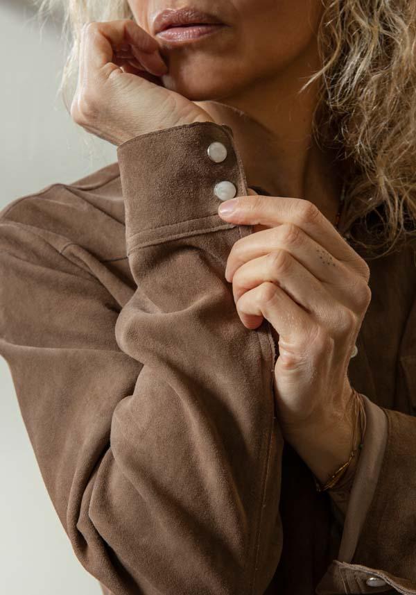 Rose & Lini DAD MILANO SUEDE “WESTERN SHIRT” TAUPE Qualità