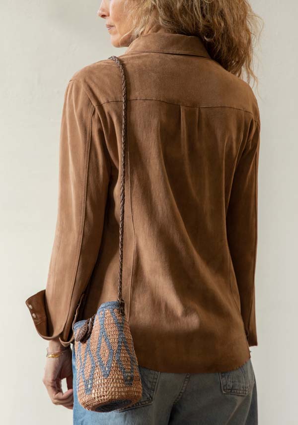 Rose & Lini DAD MILANO SUEDE “WESTERN SHIRT” CARAMEL Promozione