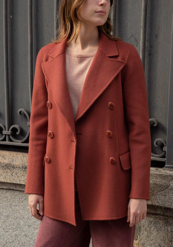 Rose & Lini ALMAROSA WOOL “JACKET 545” TERRACOTTA Spedizione Gratuita