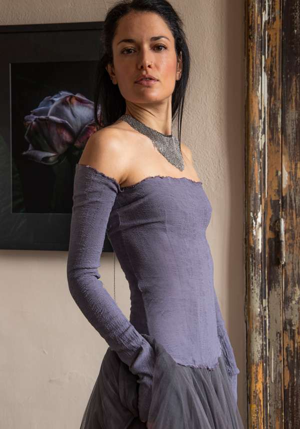 Rose & Lini MARC LE BIHAN “ROBE 21908” LILAC MAXI DRESS Negozi Online