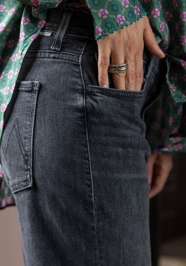 Rose & Lini MOTHER DENIM “THE DITCHER ZIP” BLACK JEANS Shopping Online