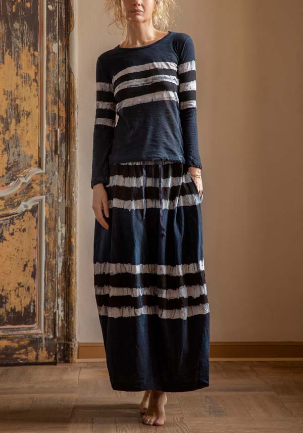 Rose & Lini GILDA MIDANI “Y SKIRT 2515” BLACK & BLUE Economico