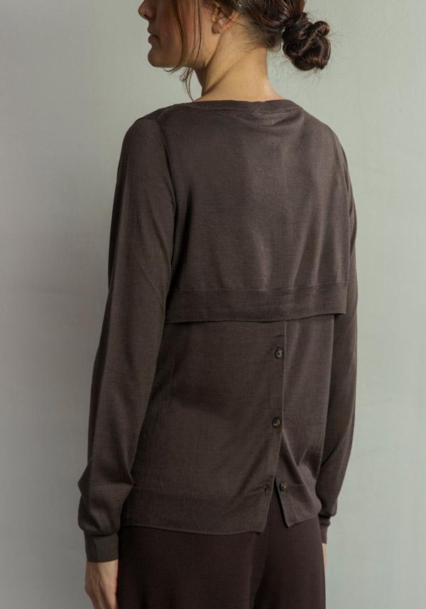 Rose & Lini STEFANO MORTARI SILK & CASHMERE “SWEATER 5105” BROWN In Vendita