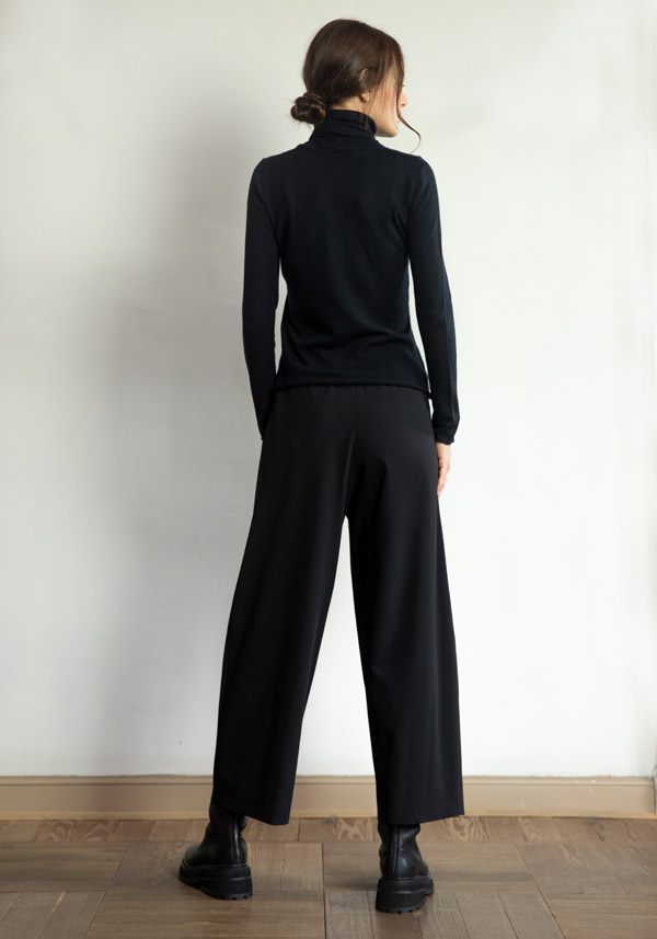 Rose & Lini CRISTINA BONFANTI WOOL “BRENTA” BLACK PANTS Offerte