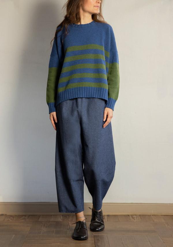 Rose & Lini CRISTINA BONFANTI WOOL “DIDO” DENIM PANTS Hotsell