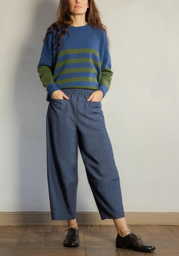 Rose & Lini CRISTINA BONFANTI WOOL “DIDO” DENIM PANTS Hotsell