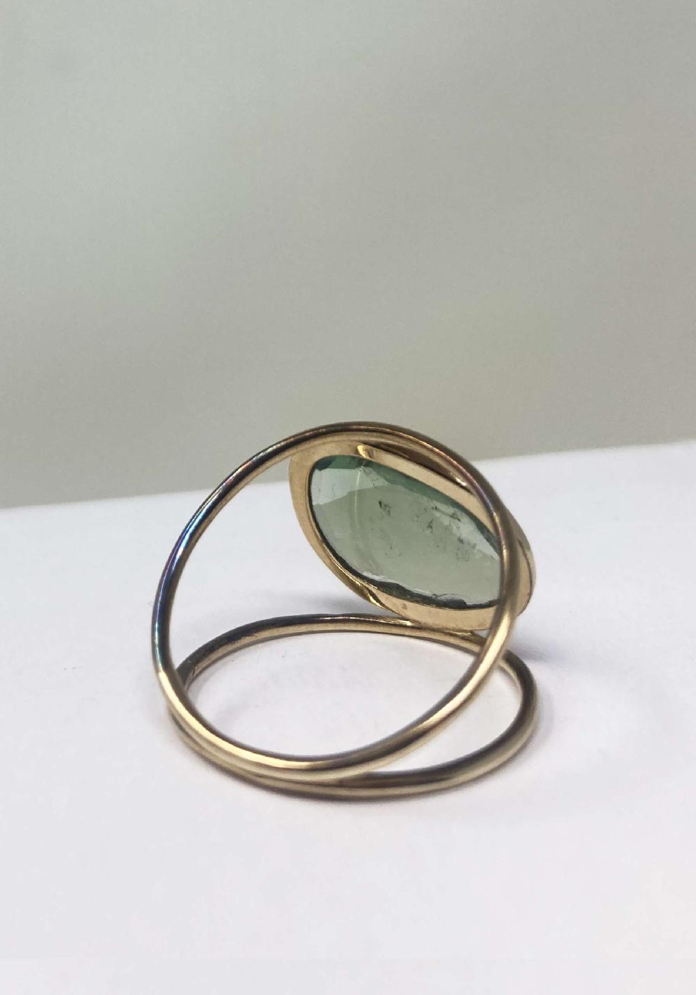 Rose & Lini MAITEA “DOUBLE RING” GOLD & GREEN In Linea