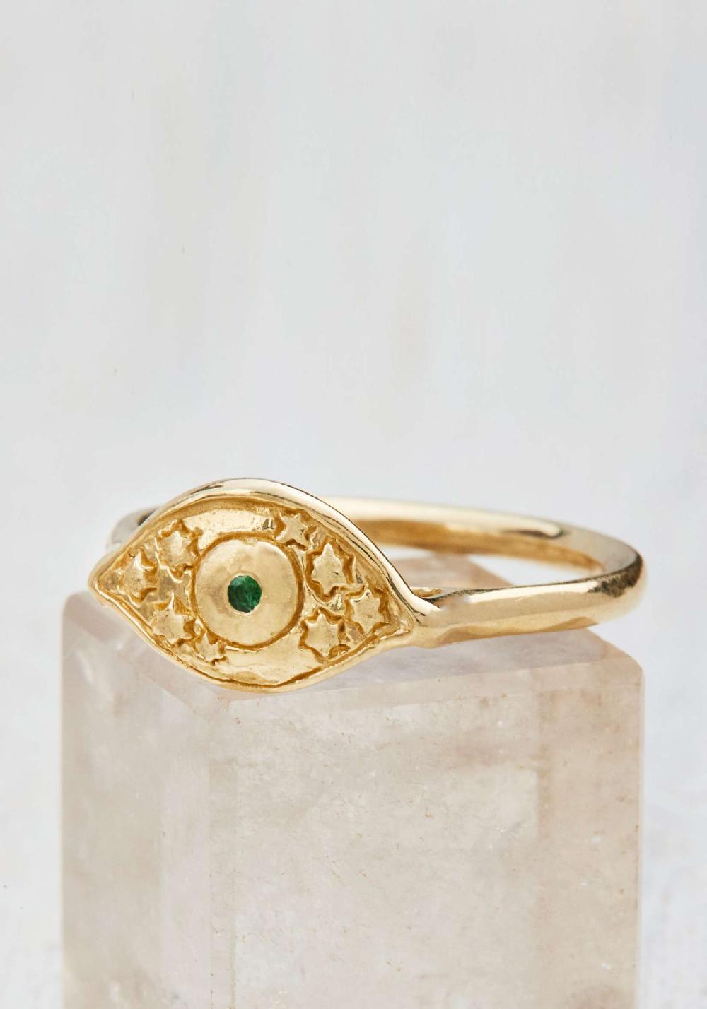 Rose & Lini CATHERINE MICHIELS “MINI EVIL EYE” GOLD RING Promozione