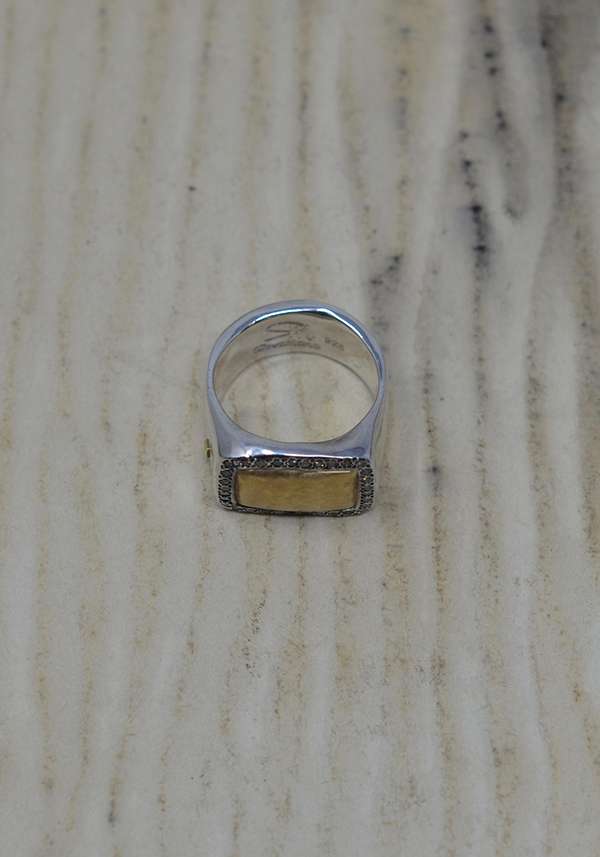 Rose & Lini ROSAMARIA SILVER GOLD & DIAMONDS “NASMA” RING Affare Del Giorno