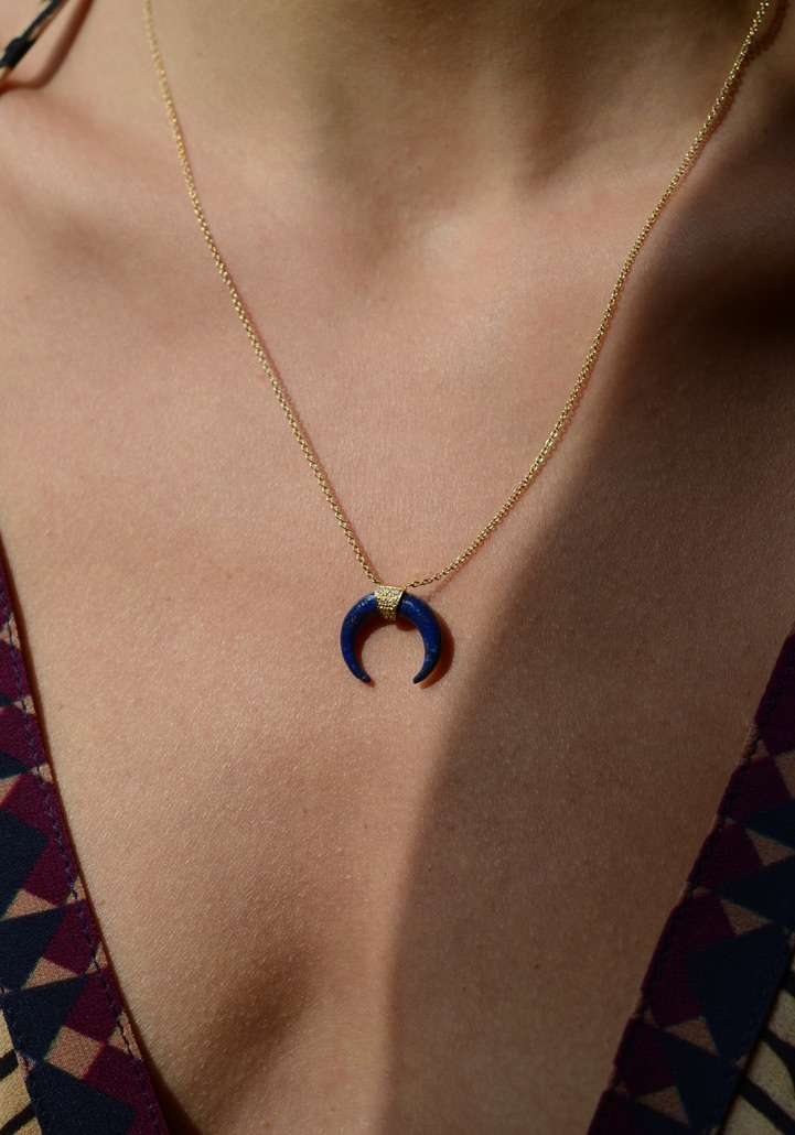Rose & Lini JACQUIE AICHE BLUE HORN NECKLACE Offerta