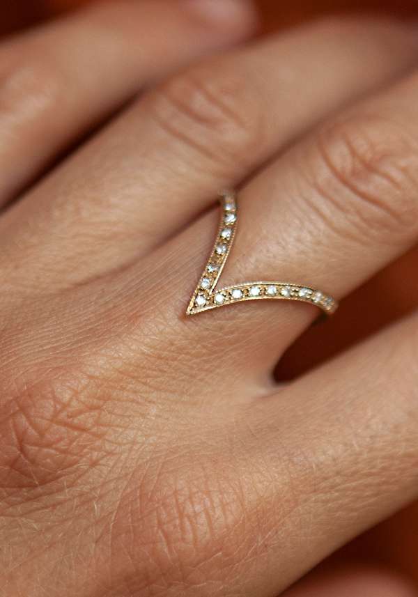Rose & Lini MAITEA “HEART” GOLD & DIAMONDS RING Economico