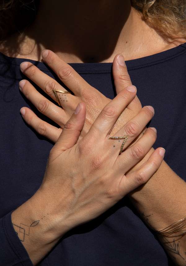 Rose & Lini MAITEA “HEART” GOLD & DIAMONDS RING Economico