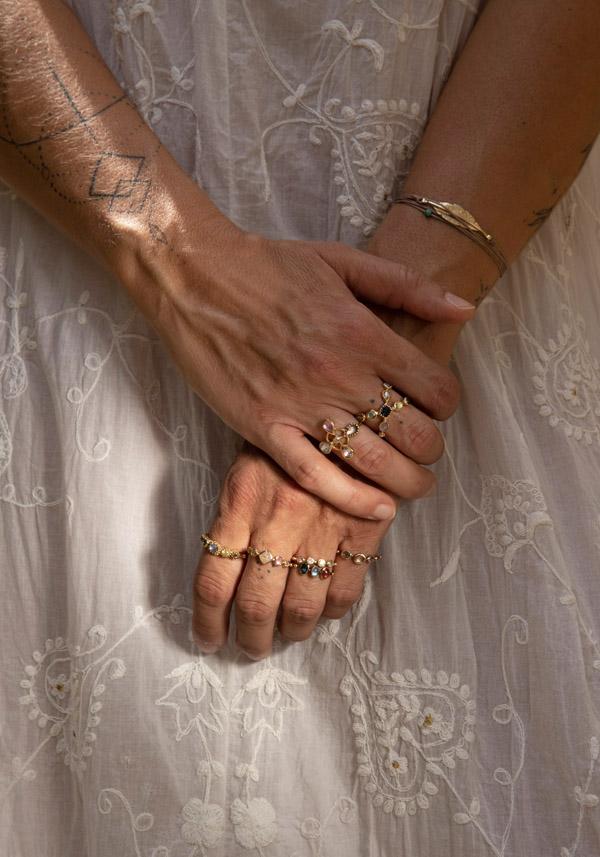 Rose & Lini DORETTE MULTICOLOR SIMPLE BAGUE GOLD RING I Più Venduti