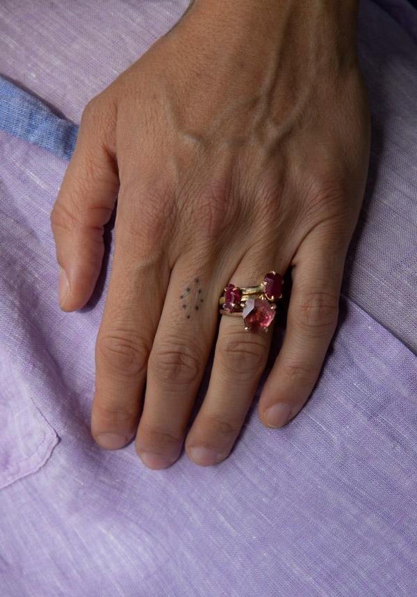 Rose & Lini VARIANCE OBJECTS “RUBY SMALL STONE” GOLD RING || Size 54 Qualità Garantita