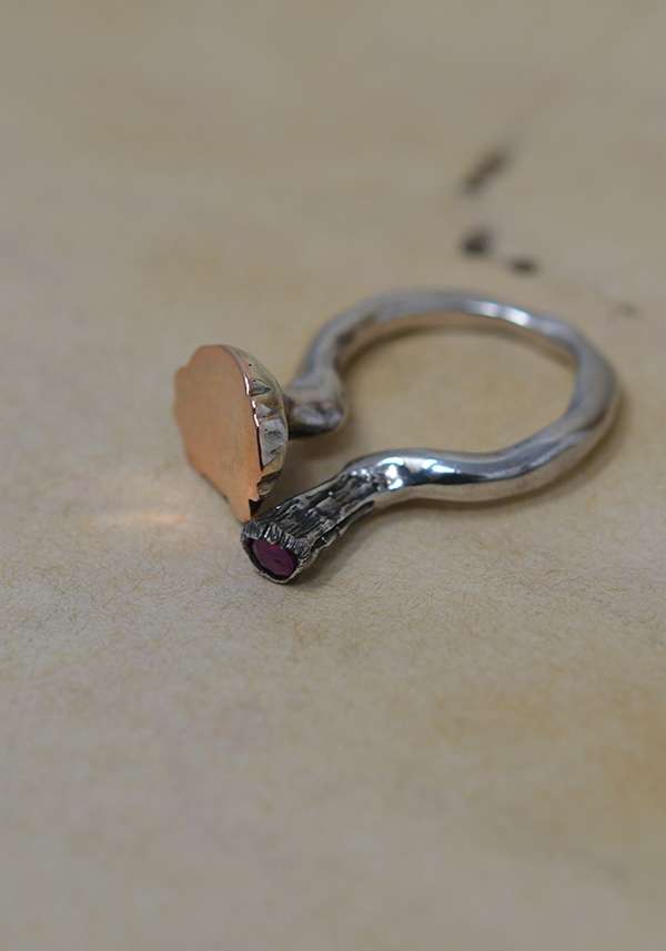 Rose & Lini ROSAMARIA SILVER AND GOLD “TZIKA” RING Affare Del Giorno