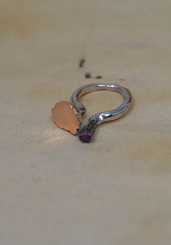 Rose & Lini ROSAMARIA SILVER AND GOLD “TZIKA” RING Affare Del Giorno