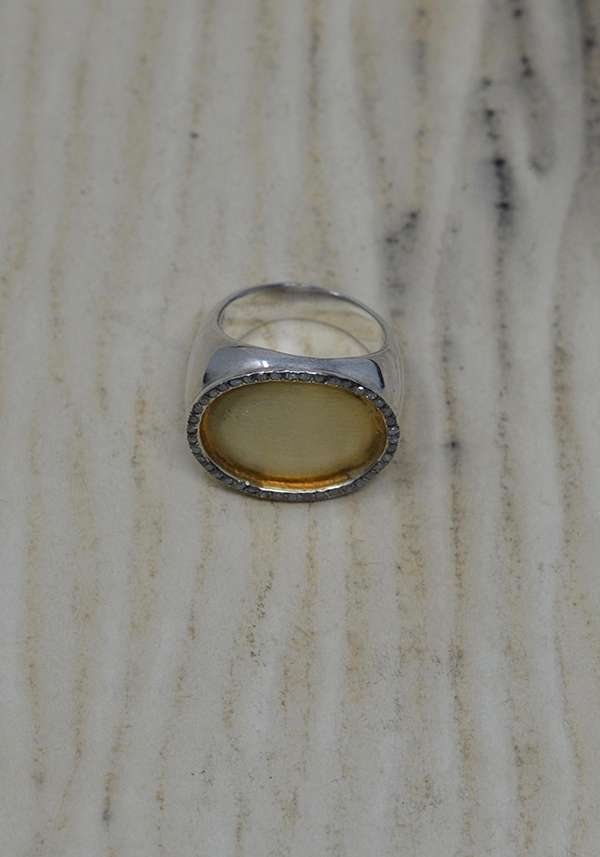 Rose & Lini ROSAMARIA SILVER GOLD & DIAMONDS “AMANI” RING Convenienza