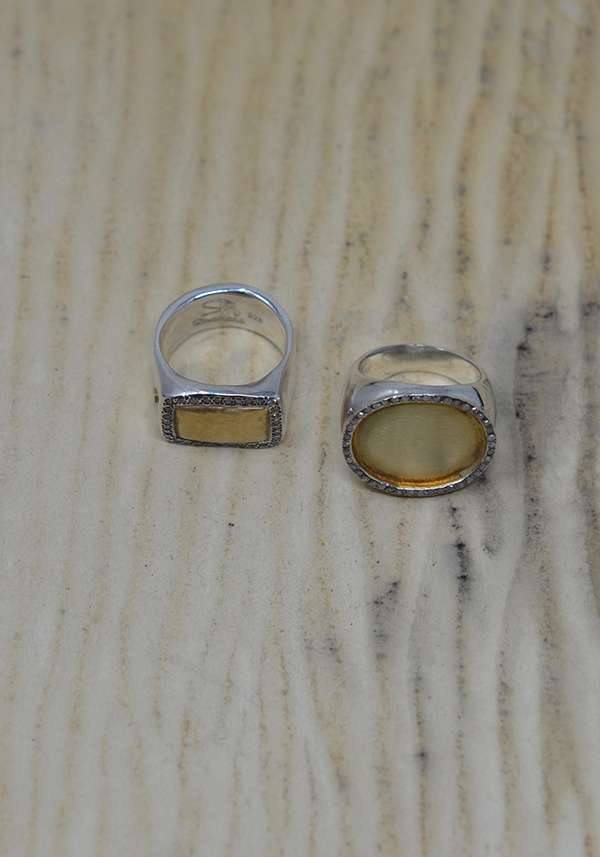 Rose & Lini ROSAMARIA SILVER GOLD & DIAMONDS “AMANI” RING Convenienza