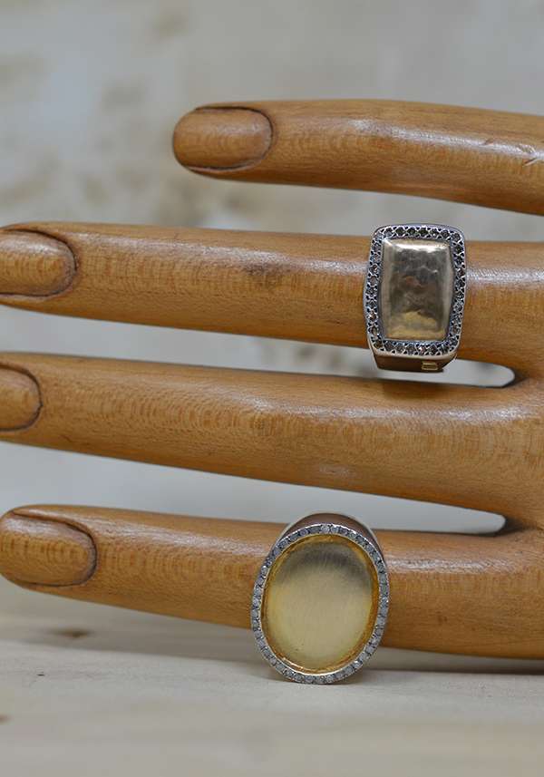 Rose & Lini ROSAMARIA SILVER GOLD & DIAMONDS “AMANI” RING Convenienza