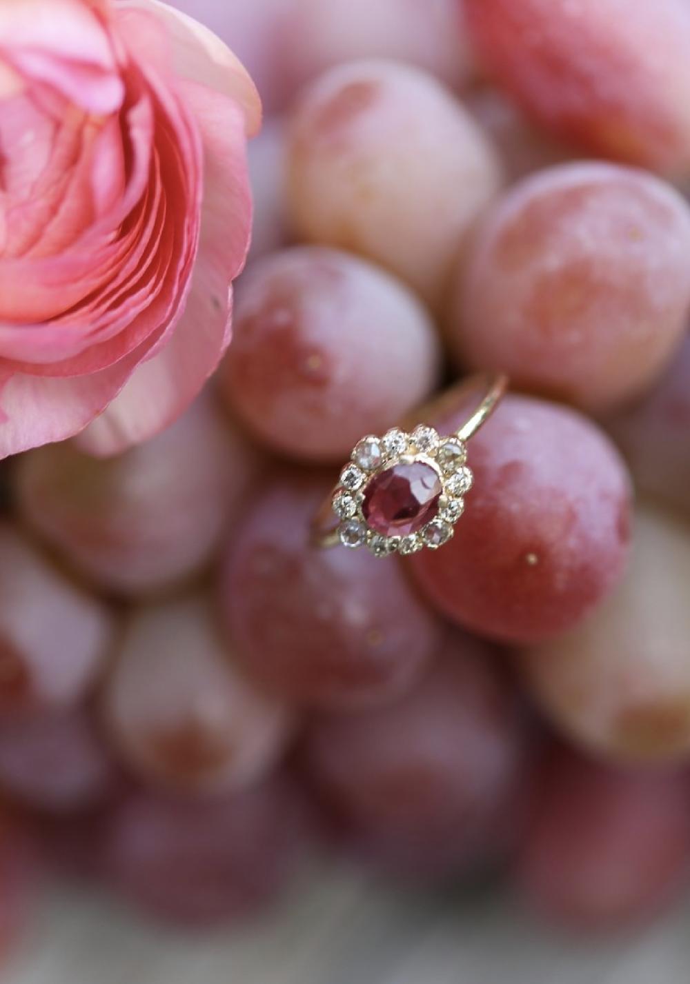 Rose & Lini 5 OCTOBRE “MALLORY” GOLD & PINK SPINEL RING Vendita Economica