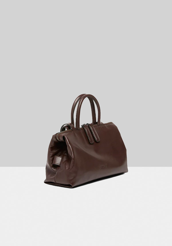 Rose & Lini MARSÈLL “MINI ORIZZONTE” MORO BROWN LEATHER BAG Fino Al -60%