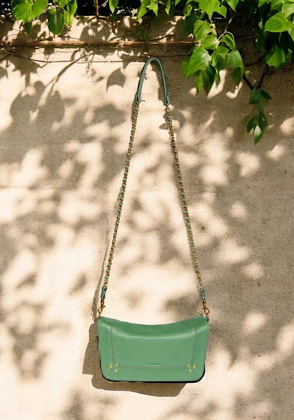 Rose & Lini JÉRÔME DREYFUSS “BOBI S” CELADON GREEN LEATHER BAG Shopping Online