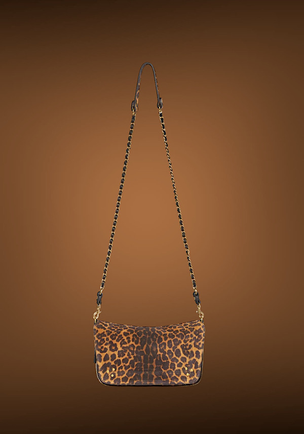 Rose & Lini JÉRÔME DREYFUSS “BOBI S” LEOPARD SUEDE LEATHER BAG Prezzo Ridotto