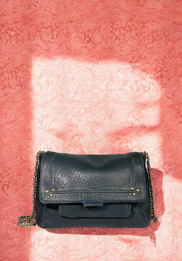 Rose & Lini JÉRÔME DREYFUSS “LULU M” BUBBLE PETROL LEATHER BAG