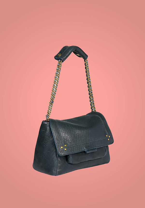 Rose & Lini JÉRÔME DREYFUSS “LULU M” BUBBLE PETROL LEATHER BAG Novità
