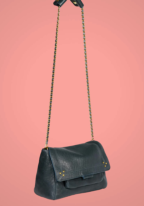 Rose & Lini JÉRÔME DREYFUSS “LULU M” BUBBLE PETROL LEATHER BAG Novità