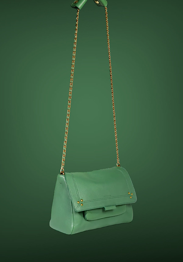 Rose & Lini JÉRÔME DREYFUSS “LULU M” CELADON GREEN LEATHER BAG Presa