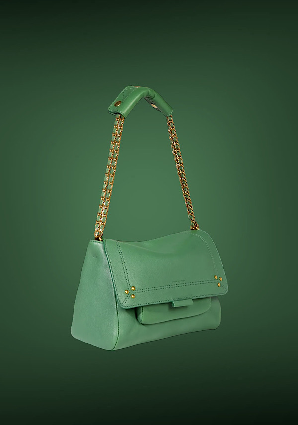 Rose & Lini JÉRÔME DREYFUSS “LULU M” CELADON GREEN LEATHER BAG Presa
