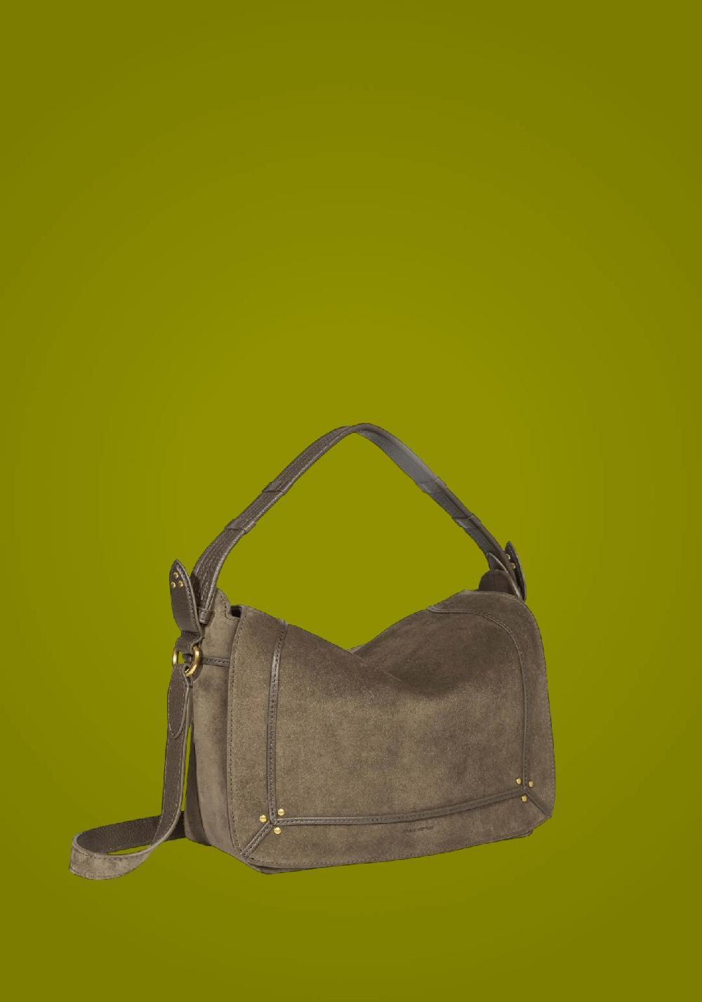 Rose & Lini JÉRÔME DREYFUSS “PEPITO M” SAVANE SUEDE LEATHER BAG In Vendita