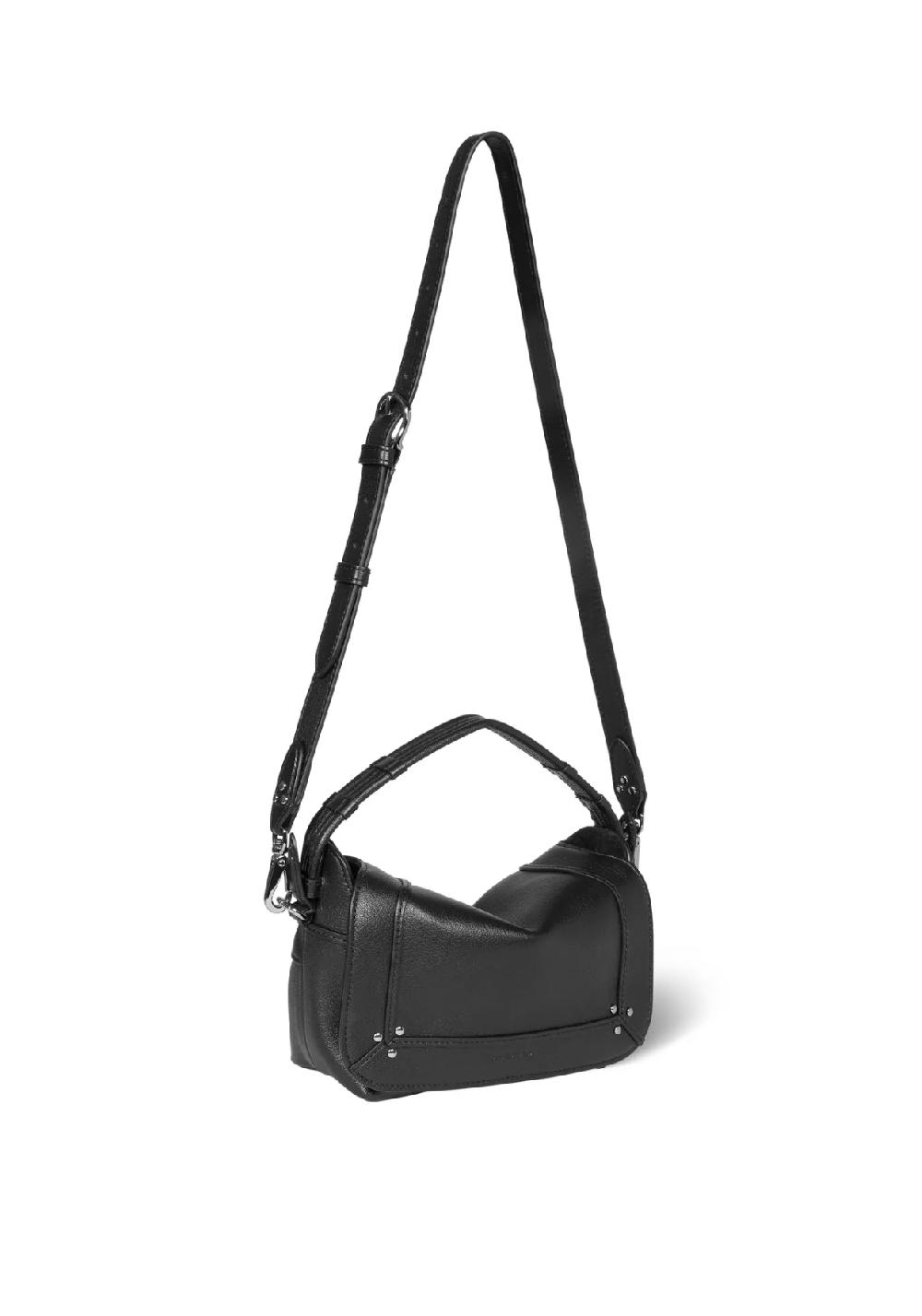 Rose & Lini JÉRÔME DREYFUSS “PEPITO S” BLACK & SILVER LEATHER BAG Saldi