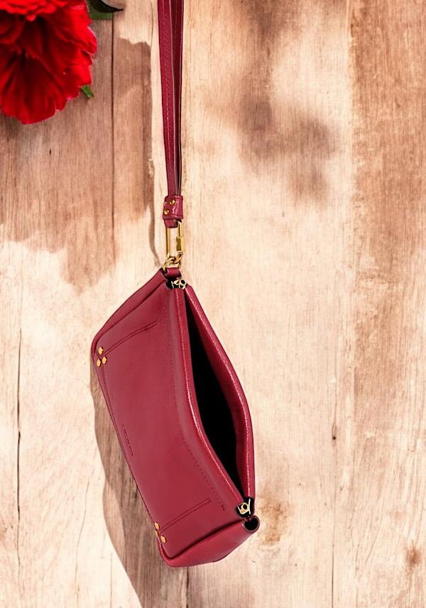 Rose & Lini JÉRÔME DREYFUSS “CLAP M” RUBY CLUTCH BAG Vendita Economica