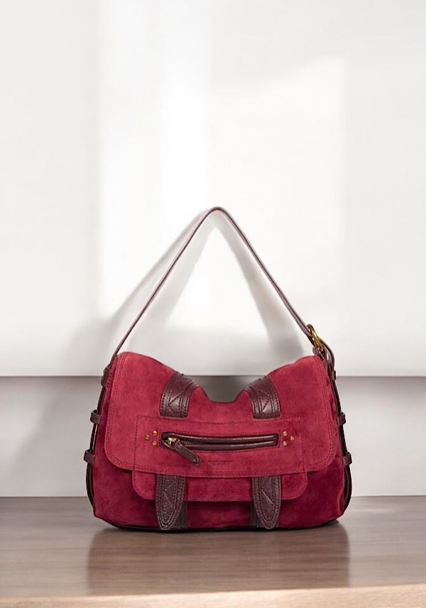 Rose & Lini JÉRÔME DREYFUSS “JOE S” BURGUNDY SHOULDER BAG Vendite Flash