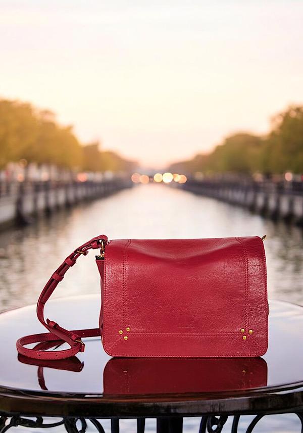 Rose & Lini JÉRÔME DREYFUSS “IGOR” RUBY LEATHER BAG Nuova