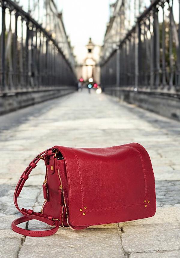Rose & Lini JÉRÔME DREYFUSS “IGOR” RUBY LEATHER BAG Nuova