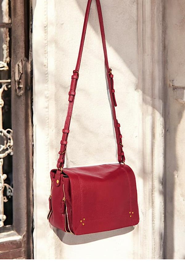 Rose & Lini JÉRÔME DREYFUSS “IGOR” RUBY LEATHER BAG Nuova