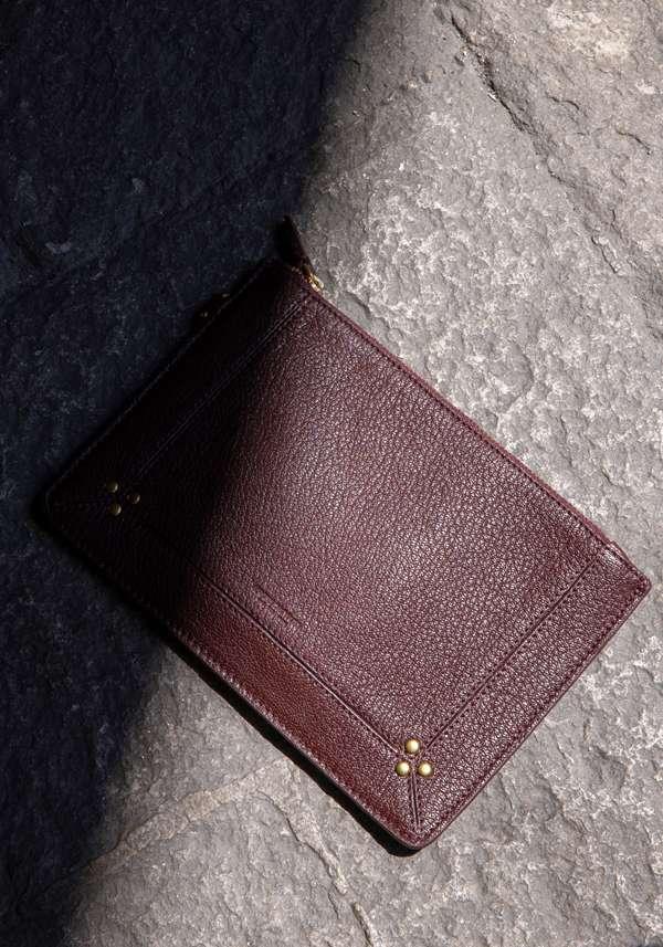 Rose & Lini JÉRÔME DREYFUSS “POPOCHE M” BORDEAUX GRAIN POUCH Fornitura limitata