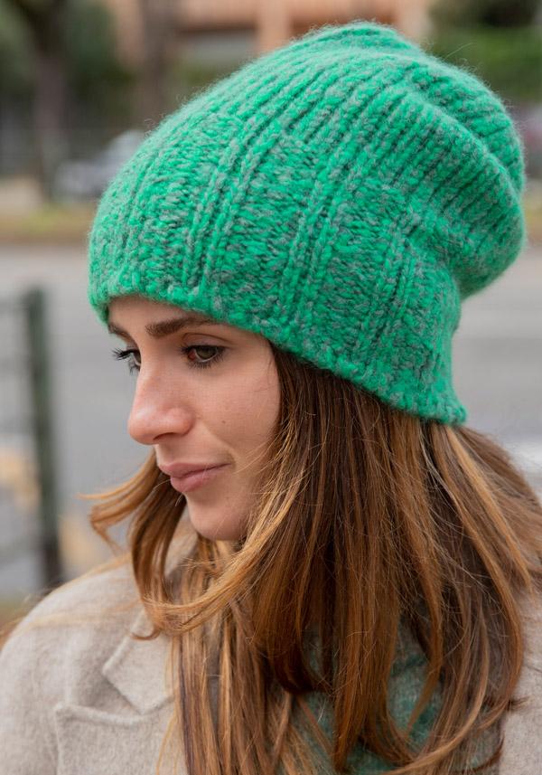 Rose & Lini DANIELAPI CASHMERE & SILK “IGLOO” GREEN BEANIE Offerta Giorno del Papà