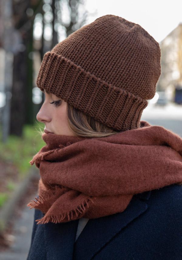 Rose & Lini DANIELAPI MERINO’S WOOL “RASATO” CACAO BEANIE Offerta Anniversario